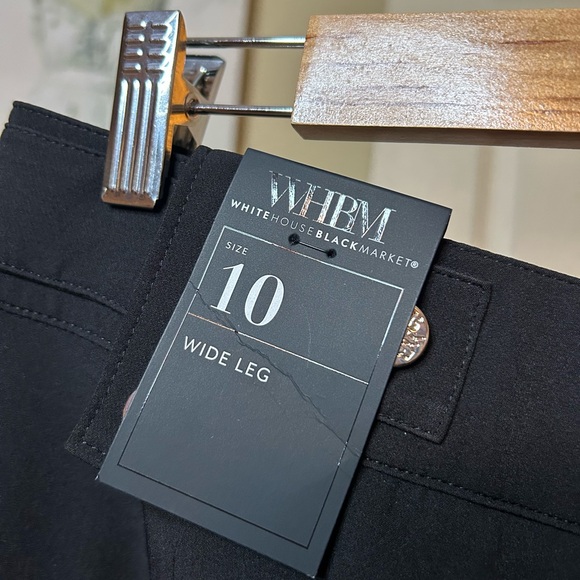 White House Black Market Black Wide-Leg Trousers - Picture 6 of 8